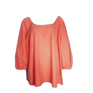 NWT AVA & VIV Solid All Pink 3/4 Sleeve Pullover Top Womens Plus Size 3X